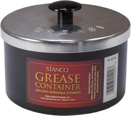 Grease strainer and container - and,